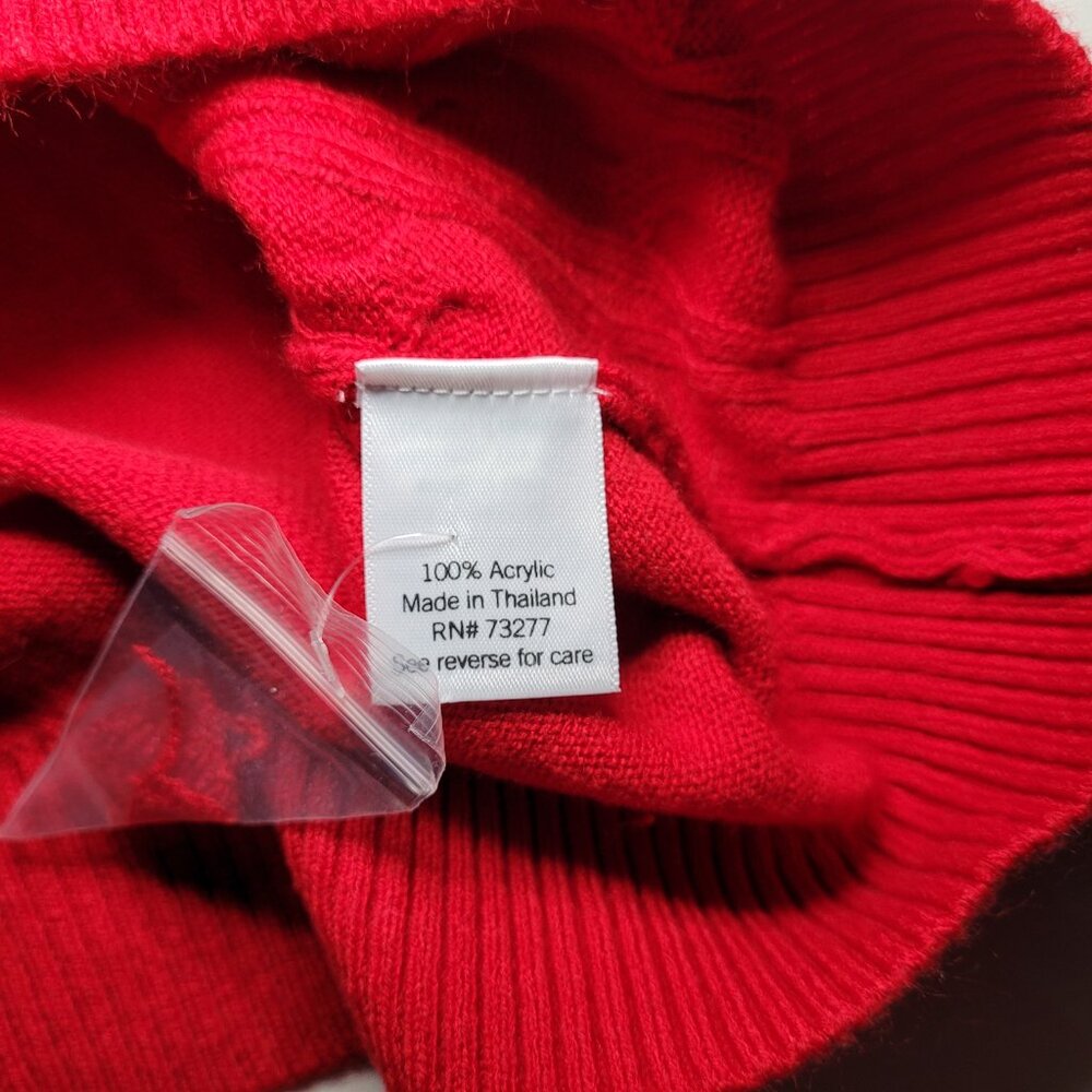 Croft & Barrow Cable Knit Sweater Red Womens Medium Preppy Cottagecore - Picture 5 of 9
